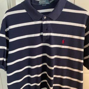 Ralph Lauren Polo Navy/White Stripe XXL